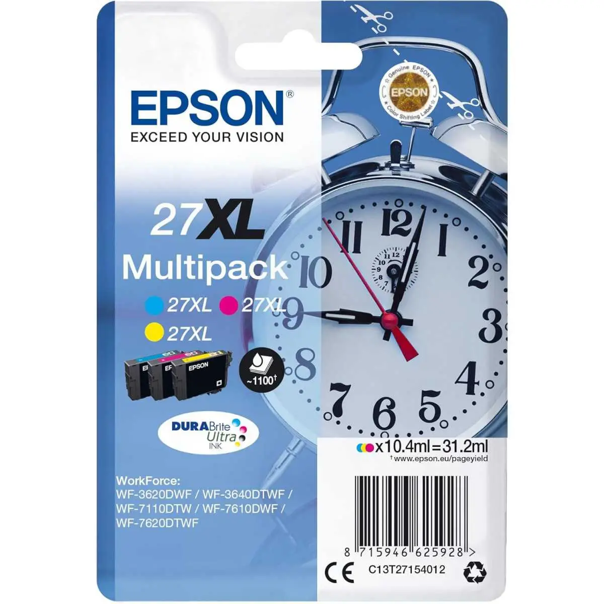 Epson 27XL Couleur Réveil Cartouches d'encre d'origine Epson 27XL Couleur Réveil Cartouches d'encre d'origine