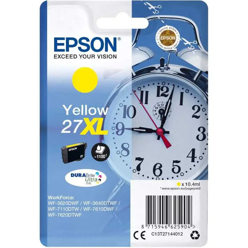 Epson 27XL Jaune Réveil Cartouche d'encre d'origine