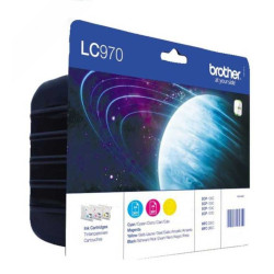 Brother LC970 Couleur – Multipack de 3 cartouches d'origine au meilleur prix (Cyan, Magenta, Jaune) – Livraison offerte