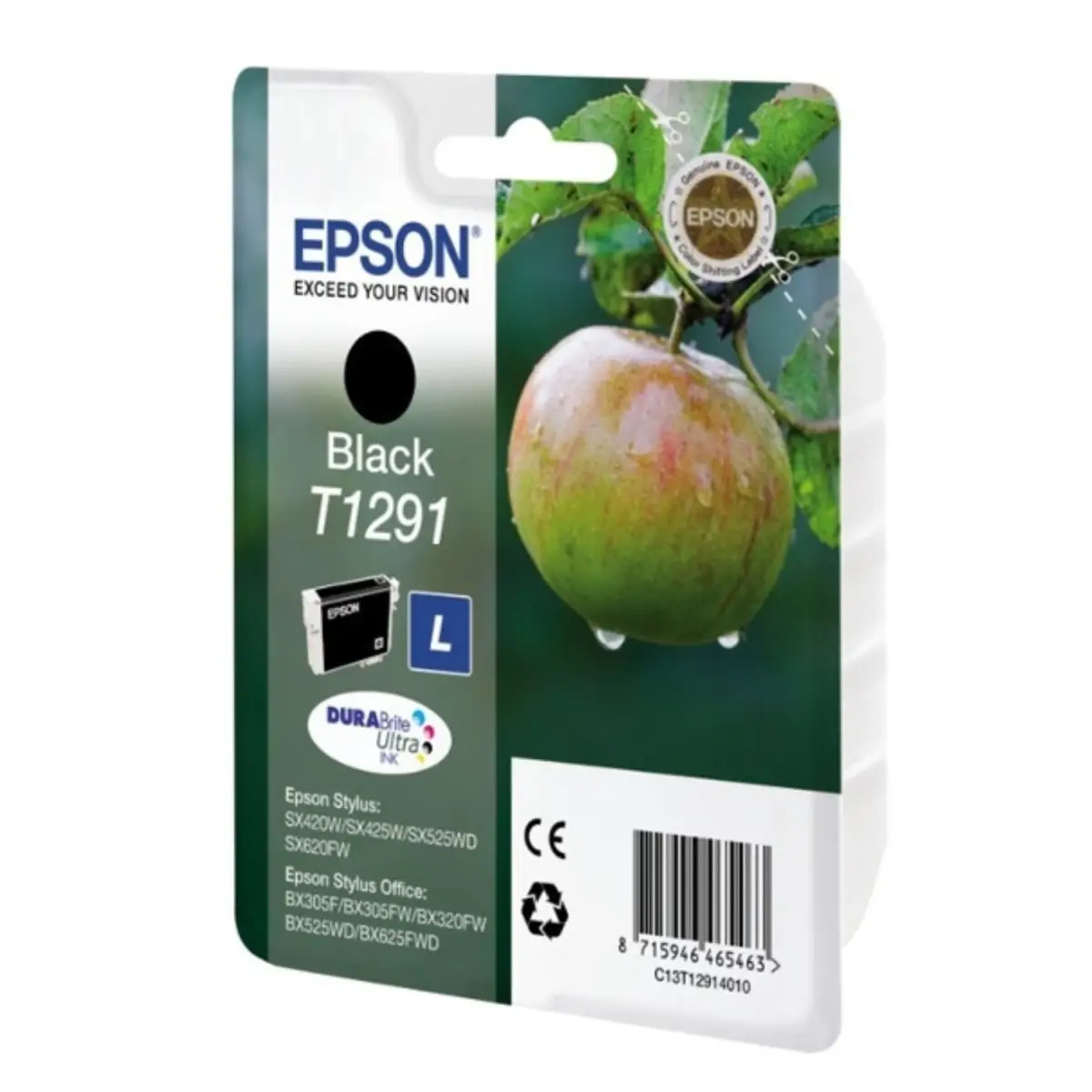 Epson T1291 Noir – Cartouche d'encre d'origine – C13T12914012 – Livraison offerte