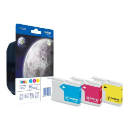 Brother LC1000 Cyan Magenta Jaune – Multipack de 3 cartouches d'encre d'origine – LC1000RBWBP – Livraison offerte