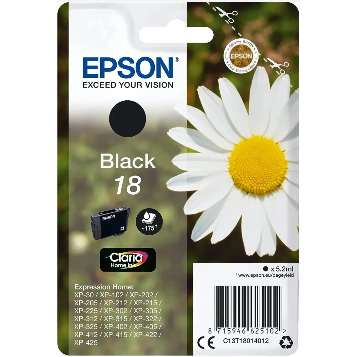 Epson 18 Noir Pâquerette Cartouche authentique au meilleur prix