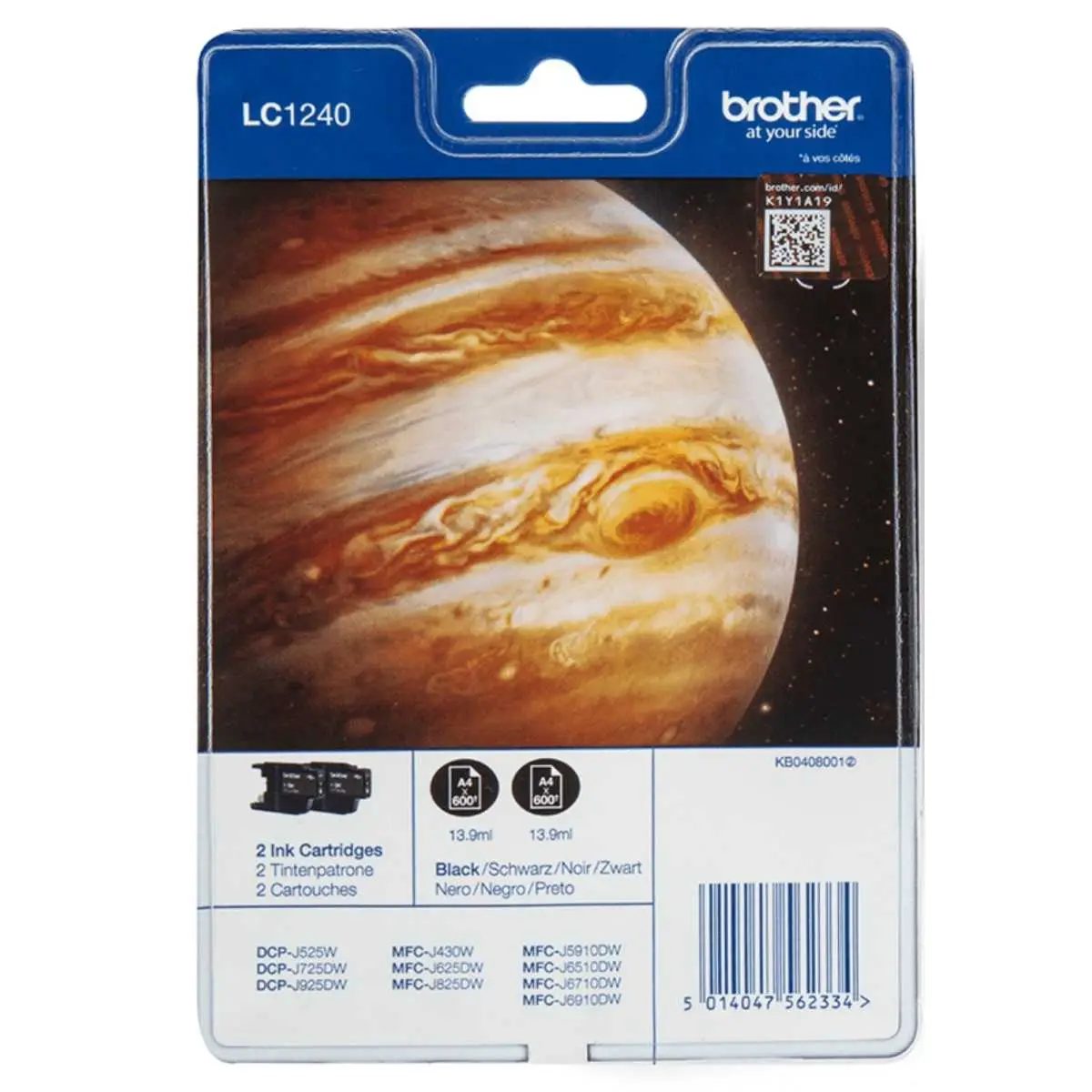 Brother LC1240BK Noir pack de 2 cartouches authentiques au meilleur prix