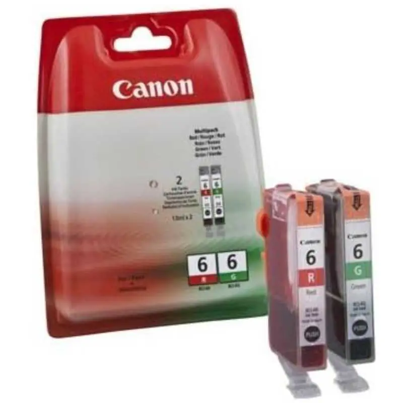 Canon BCI-6 R/G Rouge et vert Multipack de 2 cartouches d'encre d'origine