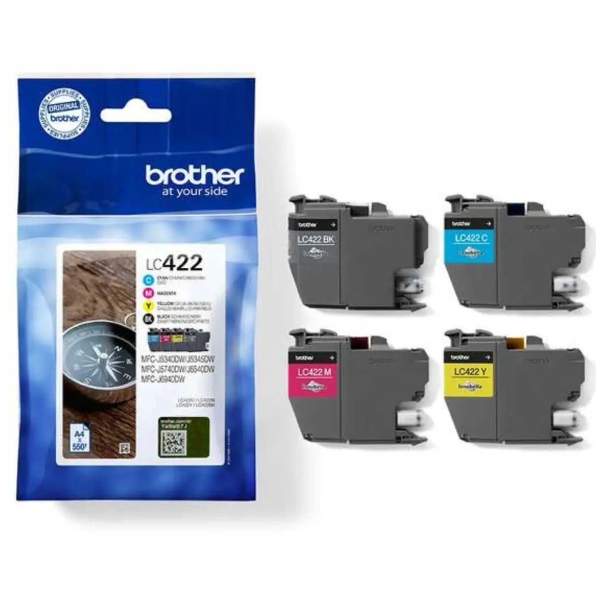 Brother LC422 Noir couleur Multipack de 4 cartouches d'encre d'origine