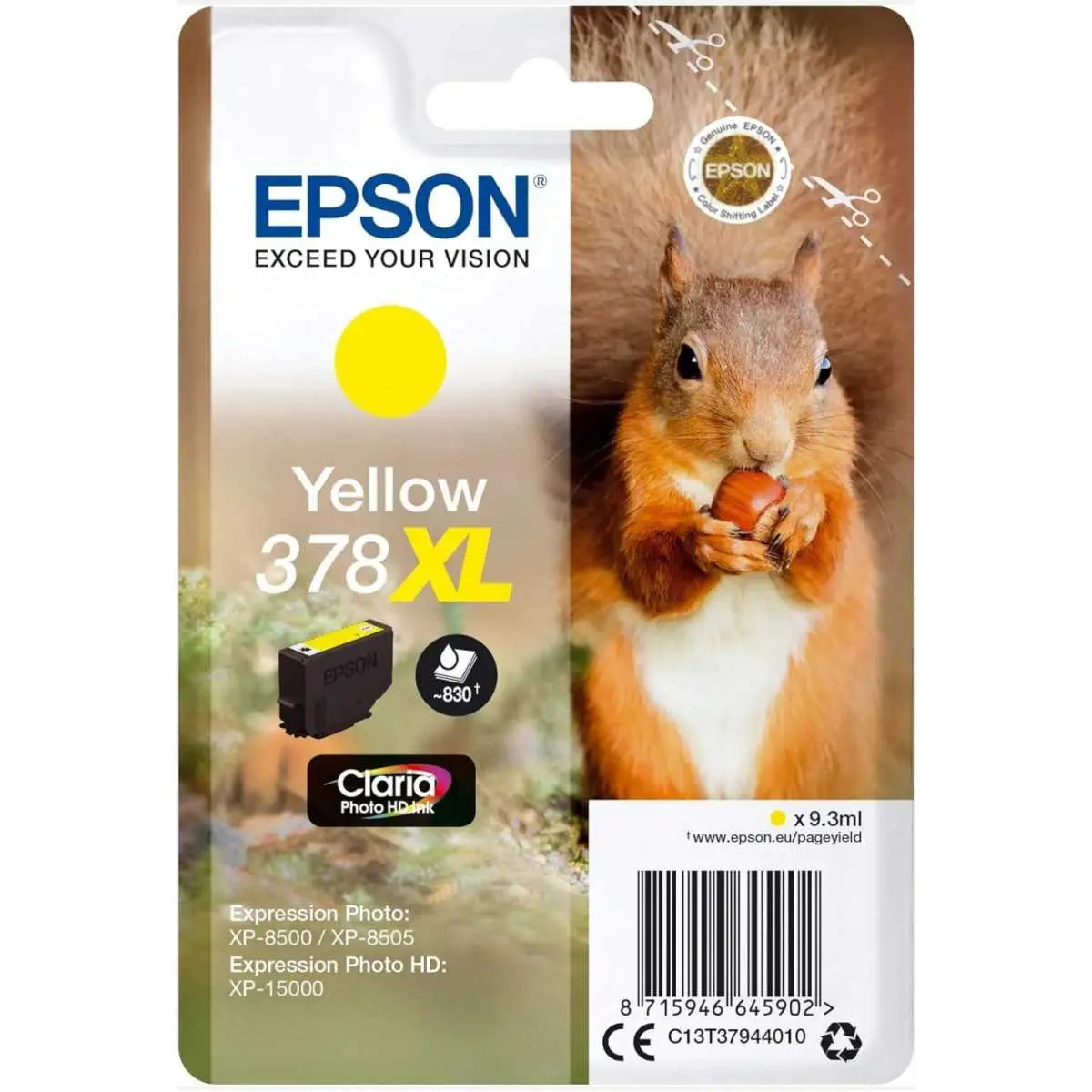 Epson 378XL Jaune Ecureuil Cartouche authentique au meilleur prix