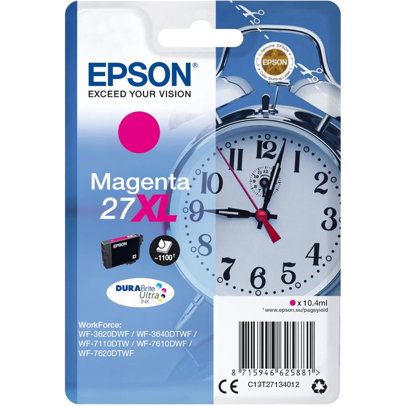 Epson 27XL Magenta Réveil Cartouche d'encre d'origine
