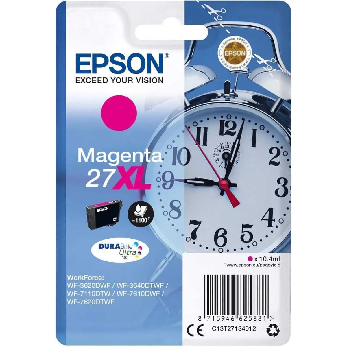Epson 27XL Magenta Réveil Cartouche d'encre d'origine