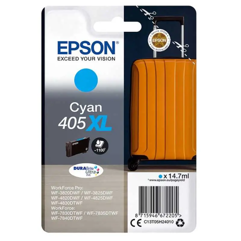 Epson 405XL Cyan Valise – C13T05G24010 – Cartouche d'encre d'origine au meilleur prix – Livraison offerte