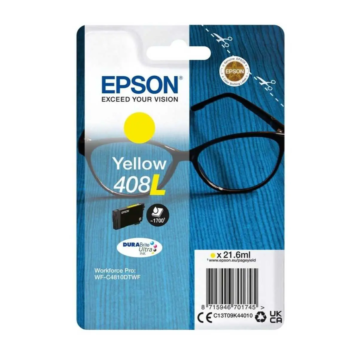 Epson 408L Jaune Lunettes – C13T09K44010 – Cartouche d'encre d'origine au meilleur prix – Livraison offerte
