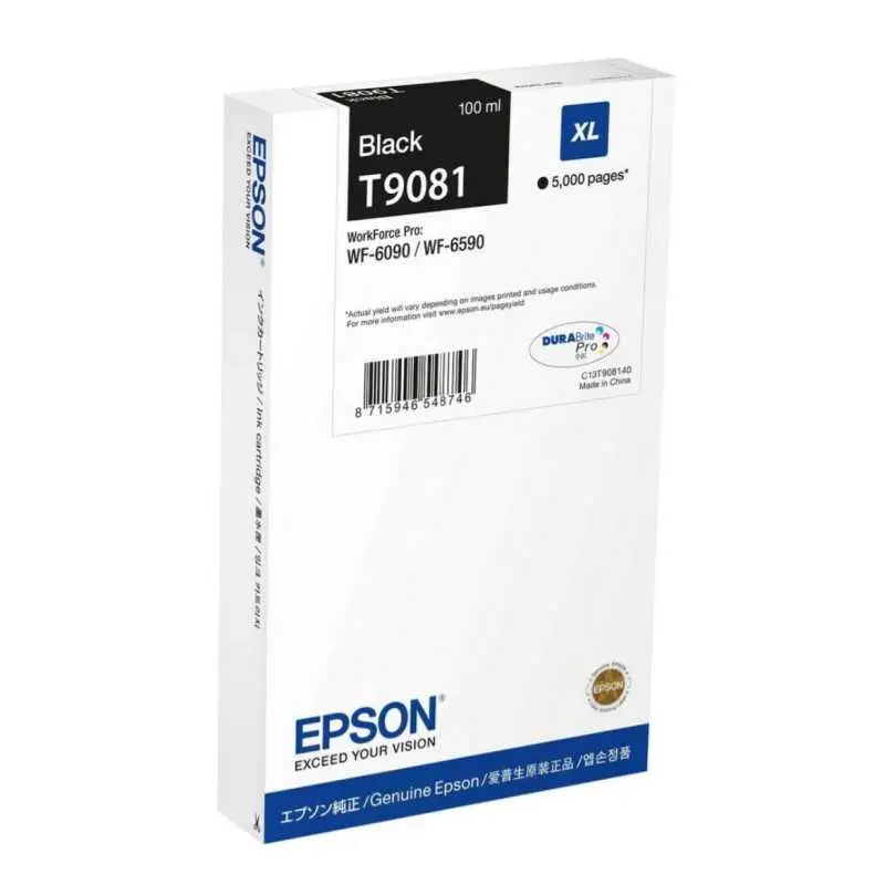Epson T9081 Noir – C13T908140 – Cartouche d'encre d'origine au meilleur prix – Livraison offerte
