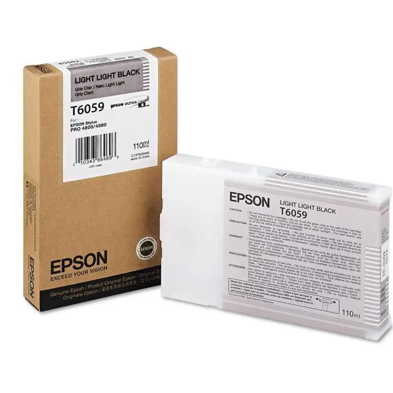 Epson T6059 Noir très clair – C13T605900 – Cartouche d'encre d'origine – Livraison offerte