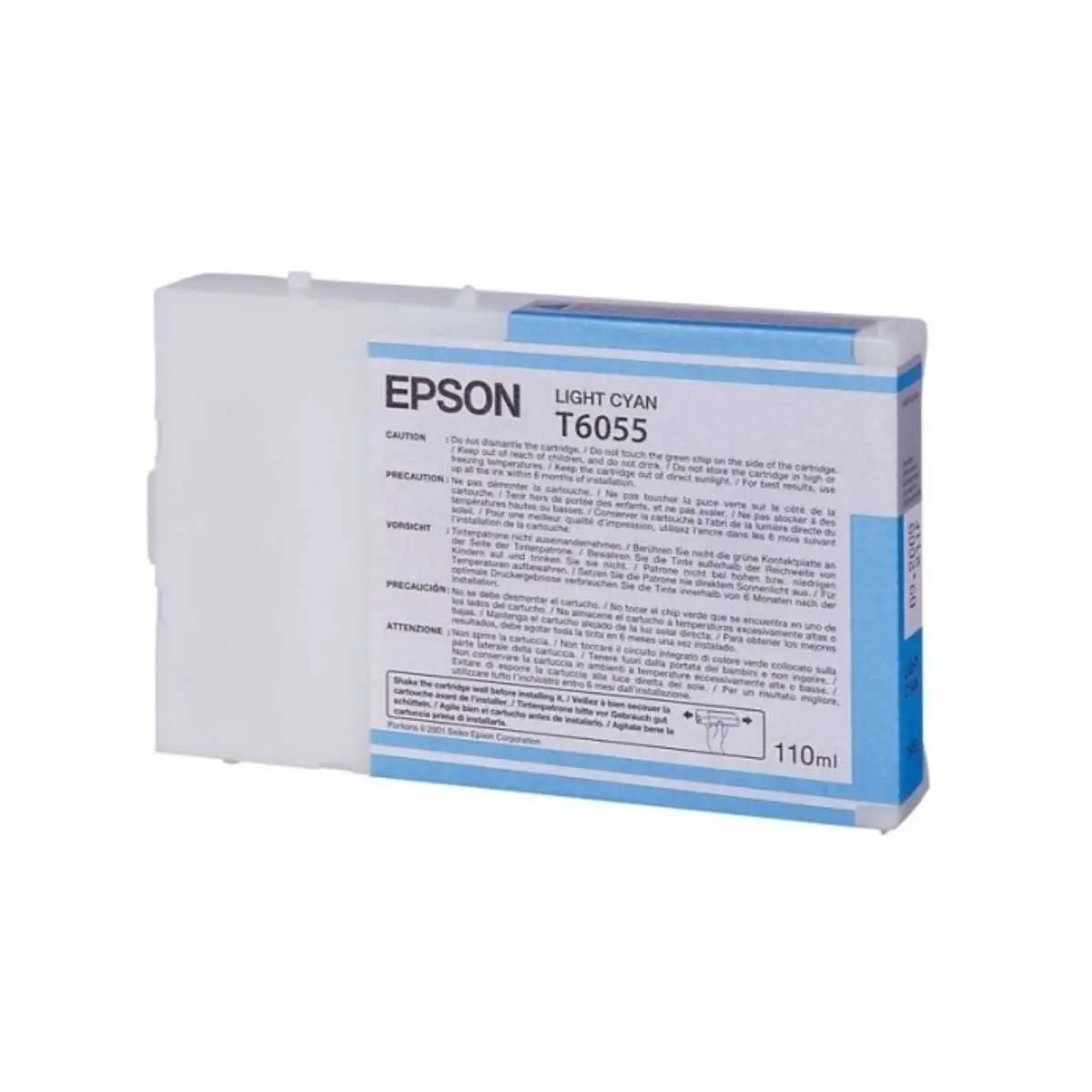 Epson T6055 Cyan clair – C13T605500 – Cartouche d'encre d'origine – Livraison offerte