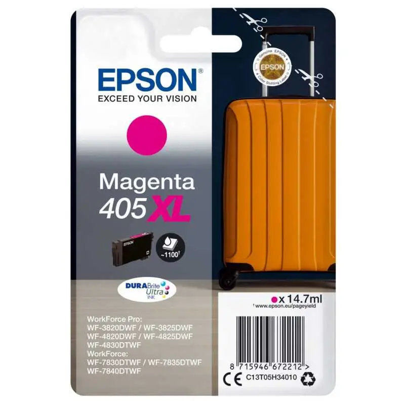 Epson 405XL Magenta Valise – C13T05H34010 – Cartouche d'encre d'origine au meilleur prix – Livraison offerte