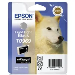 Epson T0969 Noir clair clair Loup – Cartouche d'encre d'origine – C13T09694010 – Livraison offerte