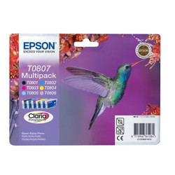 Epson T0807 Noir couleur Colibri Multipack de 4 cartouches d'encre d'origine