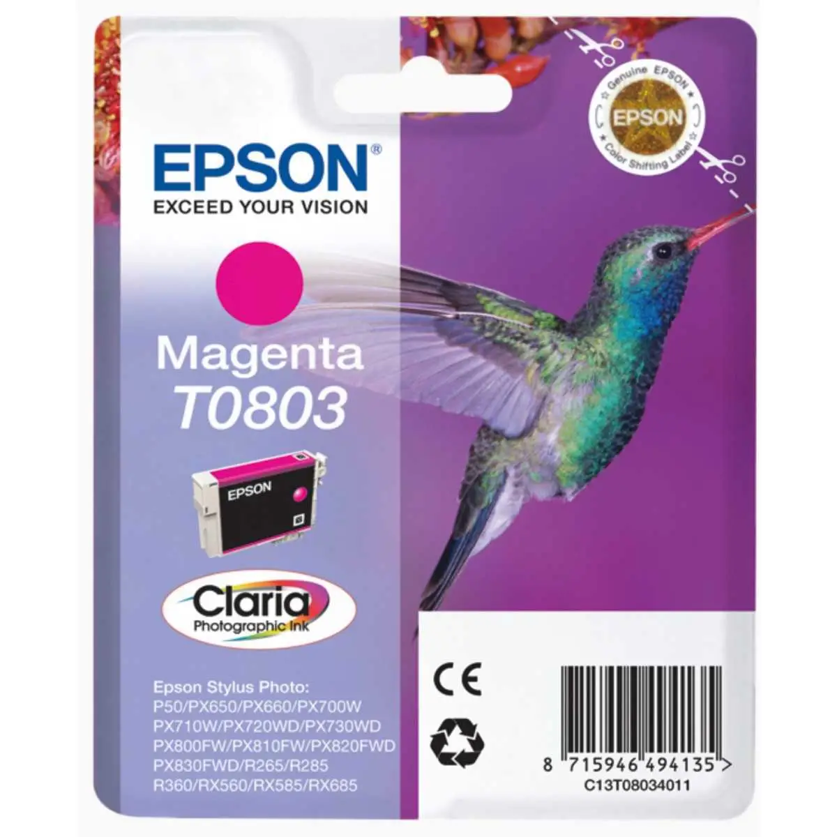 Epson T0803 Magenta Colibri Cartouche pas chère sur cartouches-fr.com