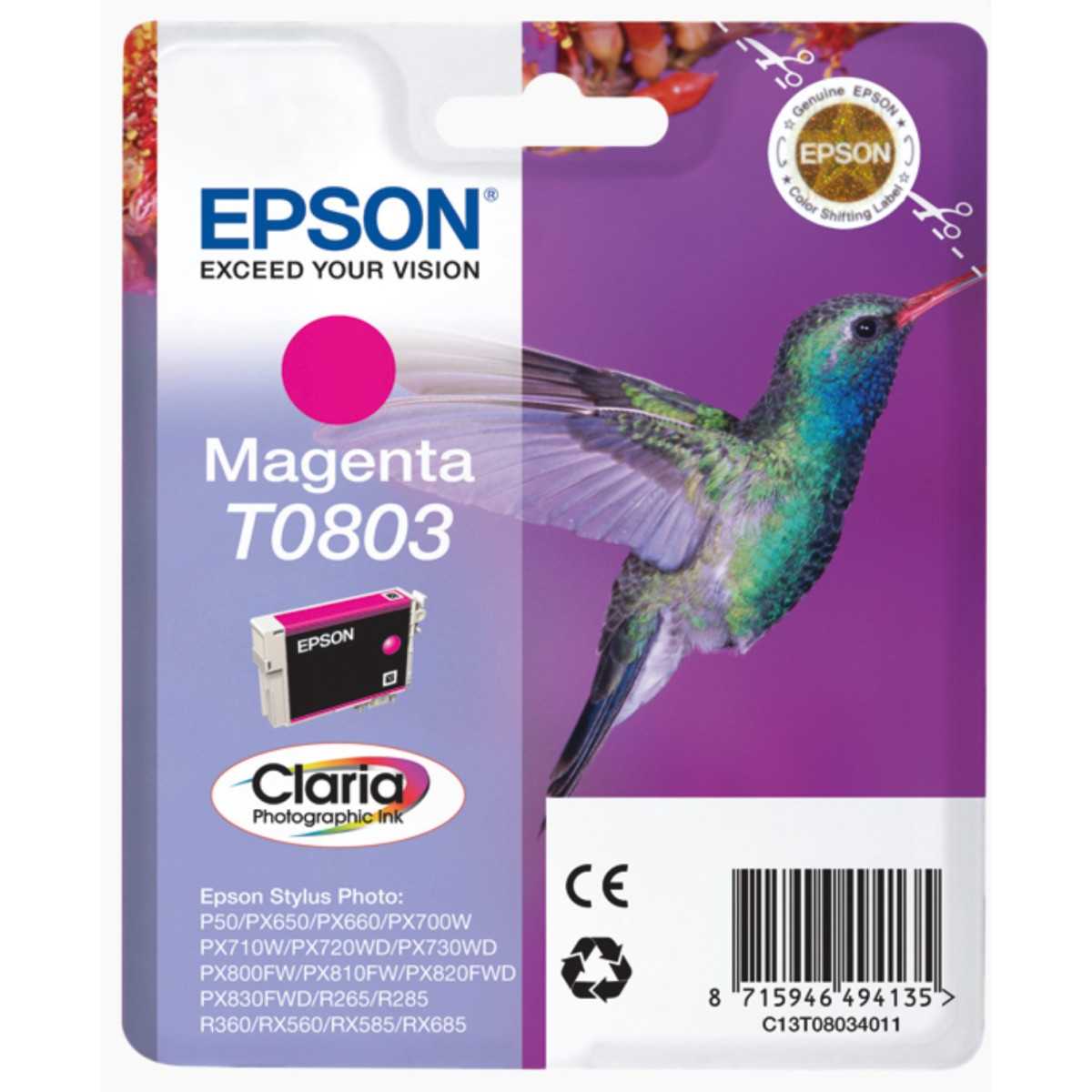 Epson T0803 Magenta Colibri Cartouche pas chère sur cartouches-fr.com Epson T0803 Magenta Colibri Cartouche pas chère sur cartouches-fr.com