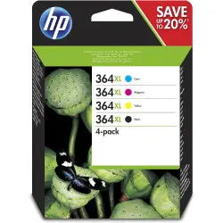 Cartouche d’encre HP 364XL noire haute capacité. Compatible avec les imprimantes HP Photosmart