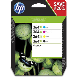 Cartouche d’encre HP 364XL noire haute capacité. Compatible avec les imprimantes HP Photosmart