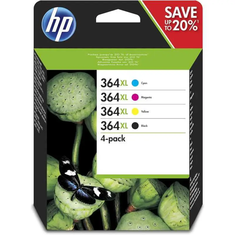 Cartouche d’encre HP 364XL noire haute capacité. Compatible avec les imprimantes HP Photosmart
