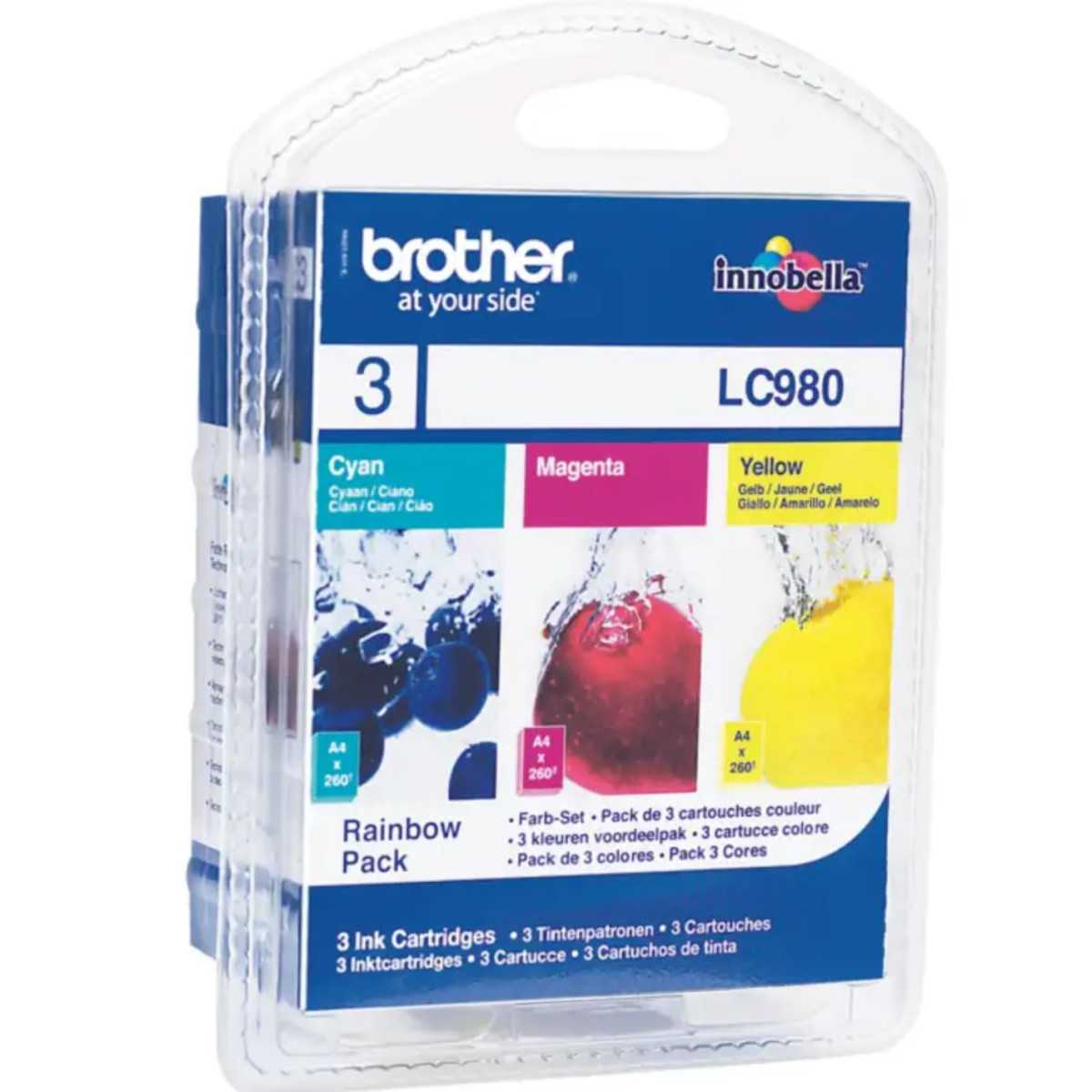Brother LC980 couleur Multipack de 3 cartouches d'encre Brother LC980 couleur Multipack de 3 cartouches d'encre