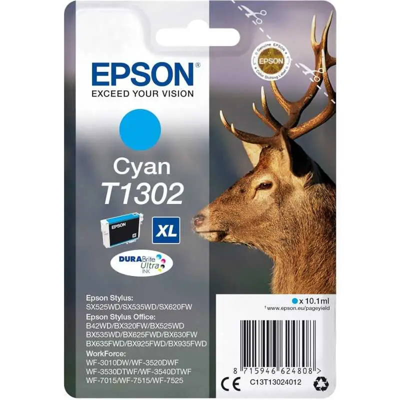 Epson T1302 Cyan Cerf Cartouche d'encre d'origine moins chère Epson T1302 Cyan Cerf Cartouche d'encre d'origine moins chère