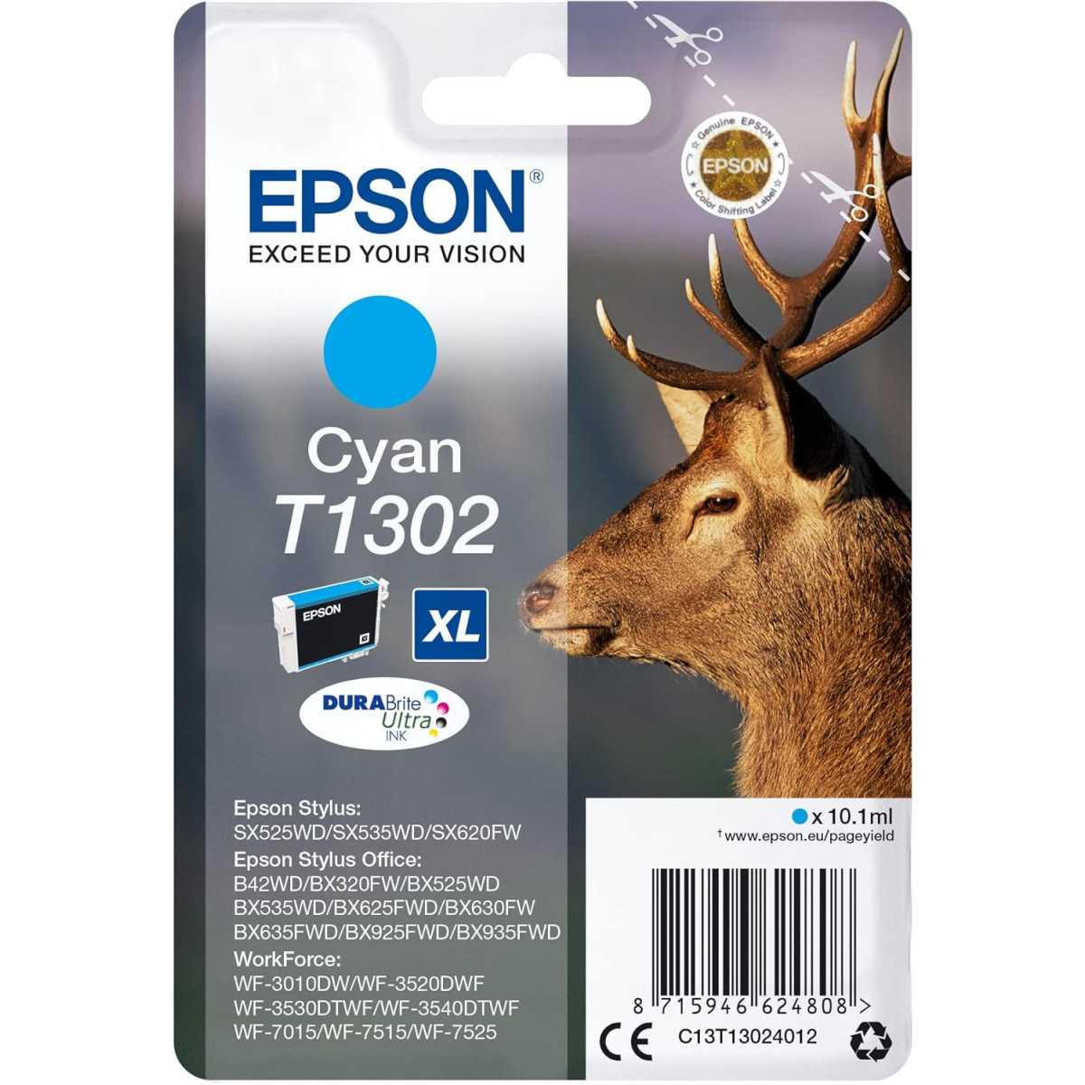 Epson T1302 Cyan Cerf Cartouche d'encre d'origine moins chère Epson T1302 Cyan Cerf Cartouche d'encre d'origine moins chère