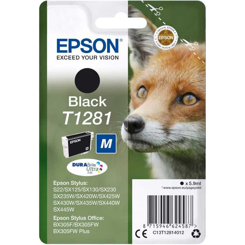 Epson T1281 Noir Renard Cartouche d'encre d'origine