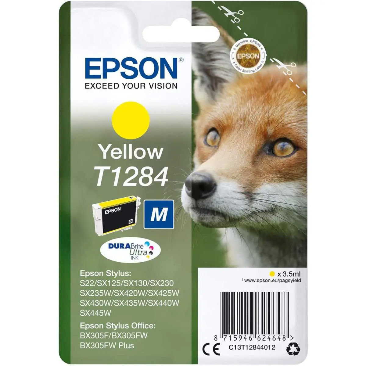 Epson T1284 Jaune Renard Cartouche d'encre d'origine Epson T1284 Jaune Renard Cartouche d'encre d'origine
