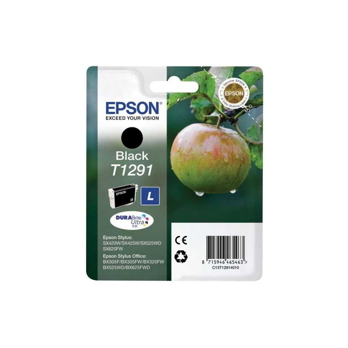 Epson T1291 Noir Pomme Cartouche d'encre d'origine Epson T1291 Noir Pomme Cartouche d'encre d'origine