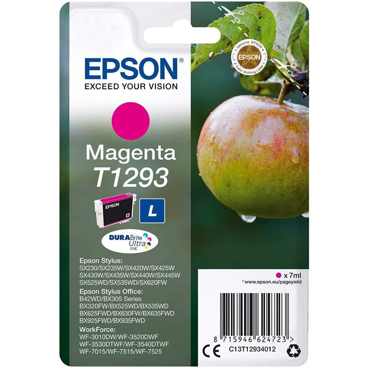 Epson T1293 Magenta Pomme Cartouche d'encre d'origine Epson T1293 Magenta Pomme Cartouche d'encre d'origine