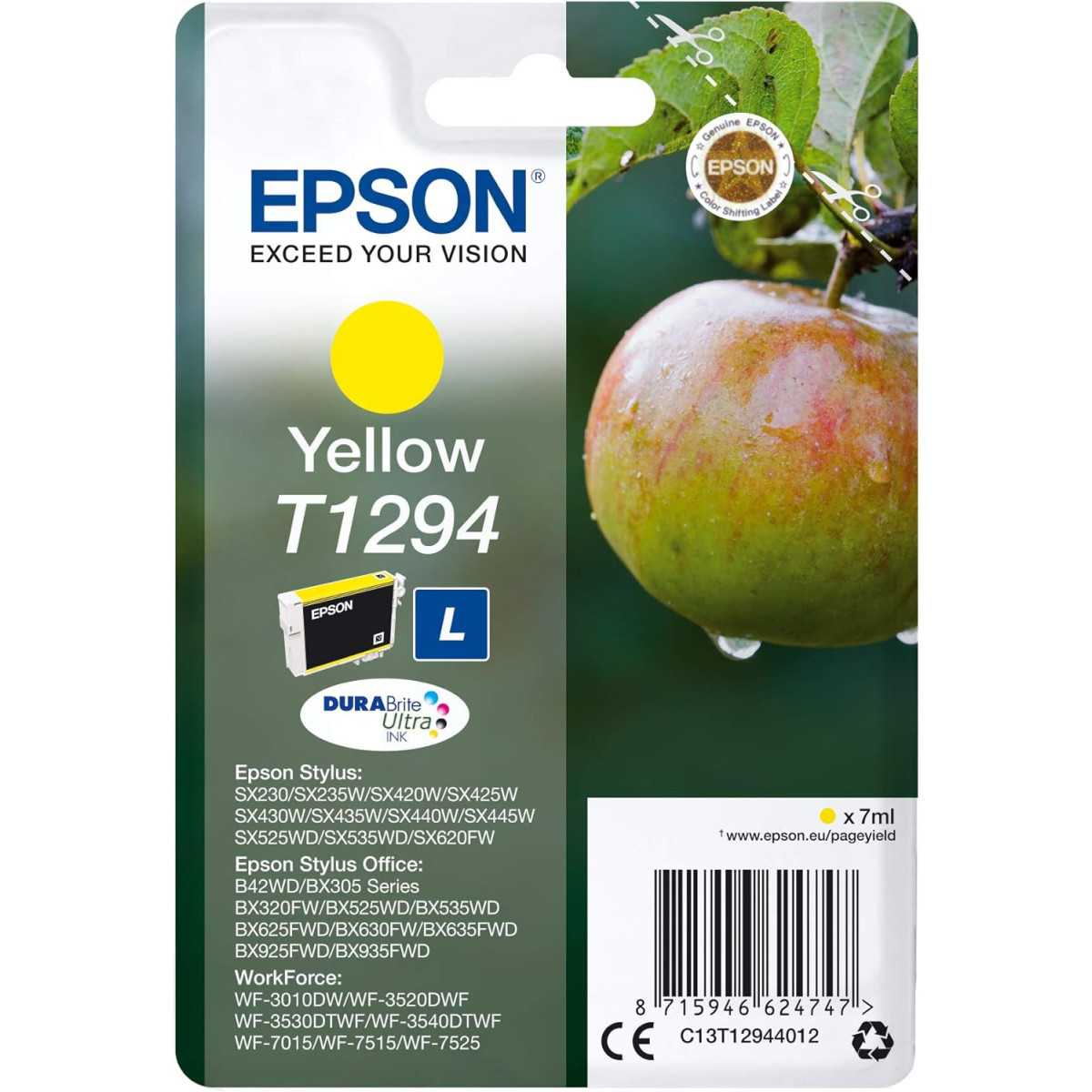 Epson T1294 Jaune Pomme Cartouche d'encre d'origine Epson T1294 Jaune Pomme Cartouche d'encre d'origine