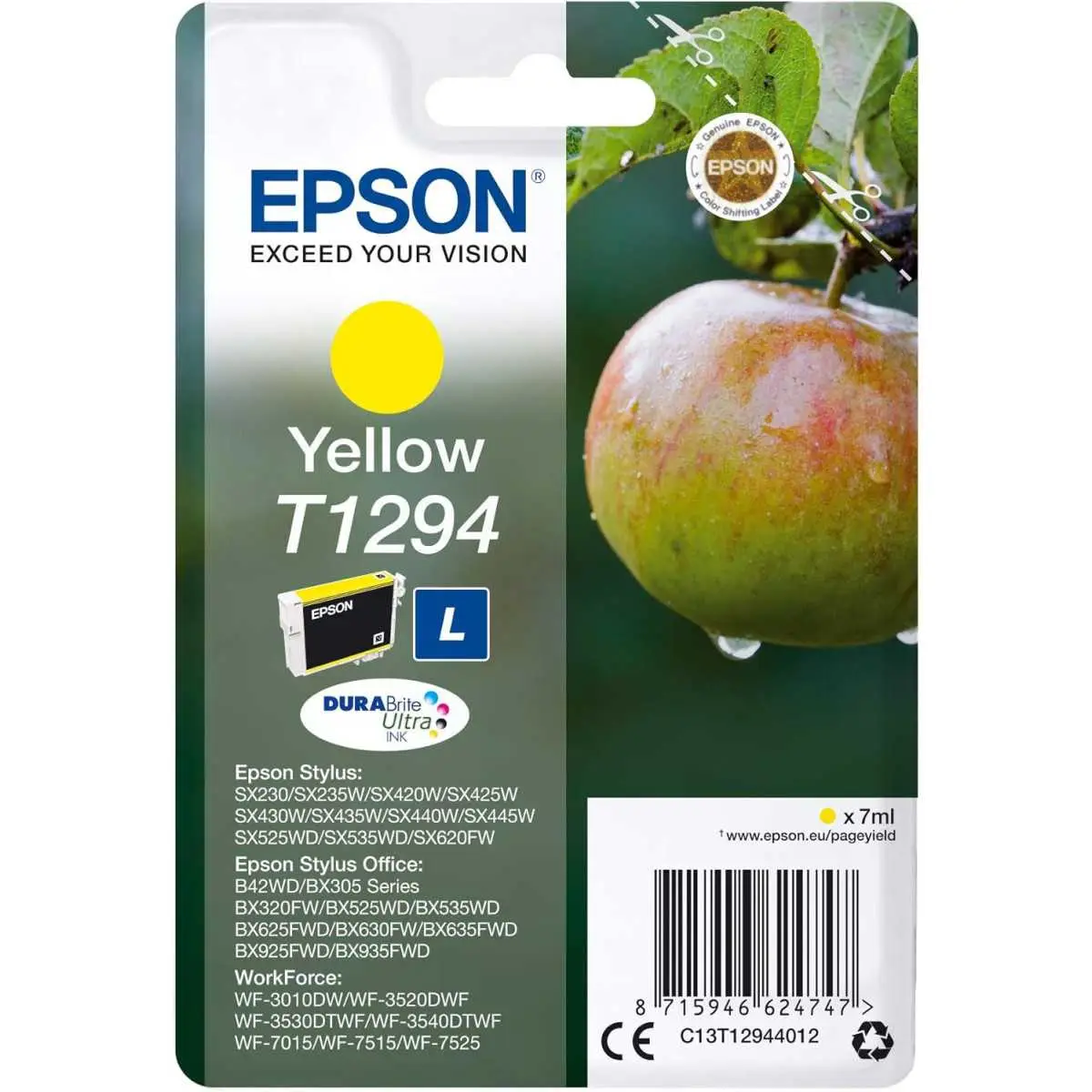 Epson T1294 Jaune Pomme Cartouche d'encre d'origine Epson T1294 Jaune Pomme Cartouche d'encre d'origine