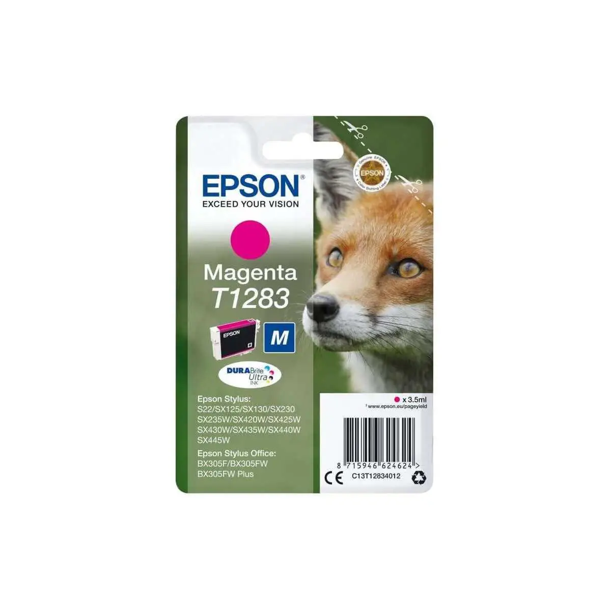 Epson T1283 Magenta Renard Cartouche d'encre d'origine Epson T1283 Magenta Renard Cartouche d'encre d'origine