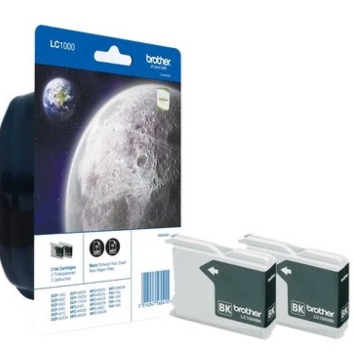 Brother LC1000BK Noir Pack de 2 cartouches d'encre d'origine Brother LC1000BK Noir Pack de 2 cartouches d'encre d'origine