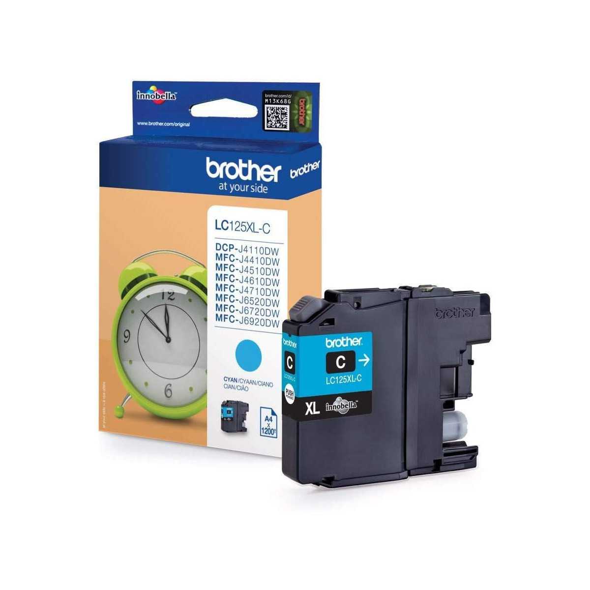 Brother LC125XL-C Cyan Cartouche d'encre d'origine Brother LC125XL-C Cyan Cartouche d'encre d'origine