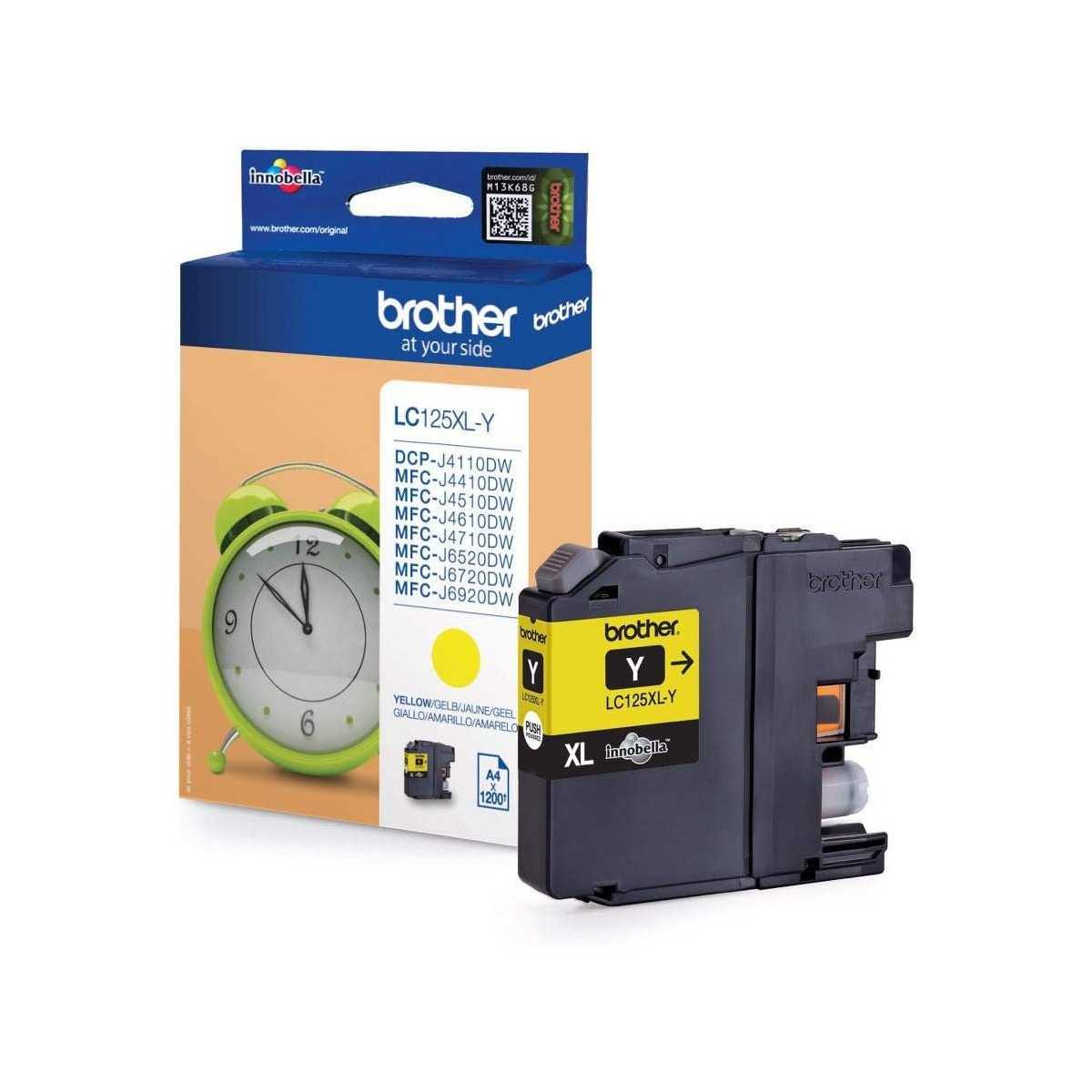Brother LC125XL-Y Jaune Cartouche d'encre d'origine Brother LC125XL-Y Jaune Cartouche d'encre d'origine
