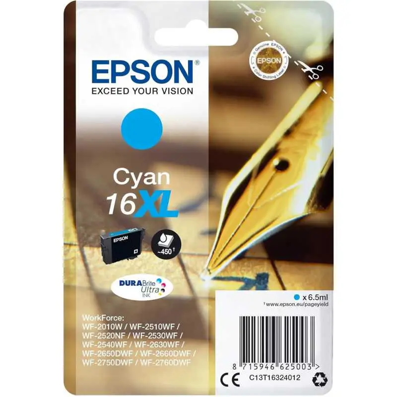 Epson 16XL Cyan Stylo plume pas chère sur cartouches-fr.com Epson 16XL Cyan Stylo plume pas chère sur cartouches-fr.com