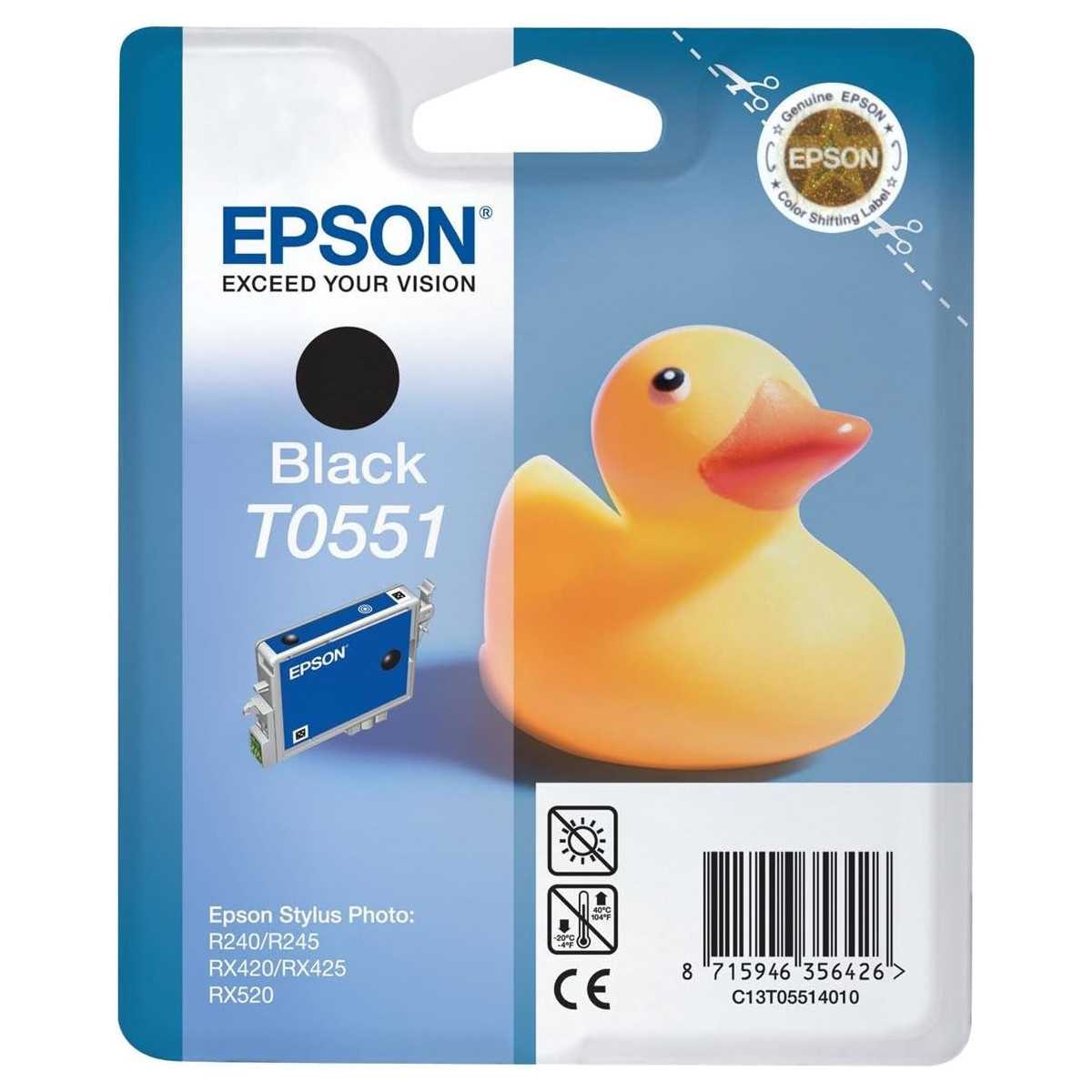 Epson T0551 Noir Canard cartouche d'encre d'origine Epson T0551 Noir Canard cartouche d'encre d'origine