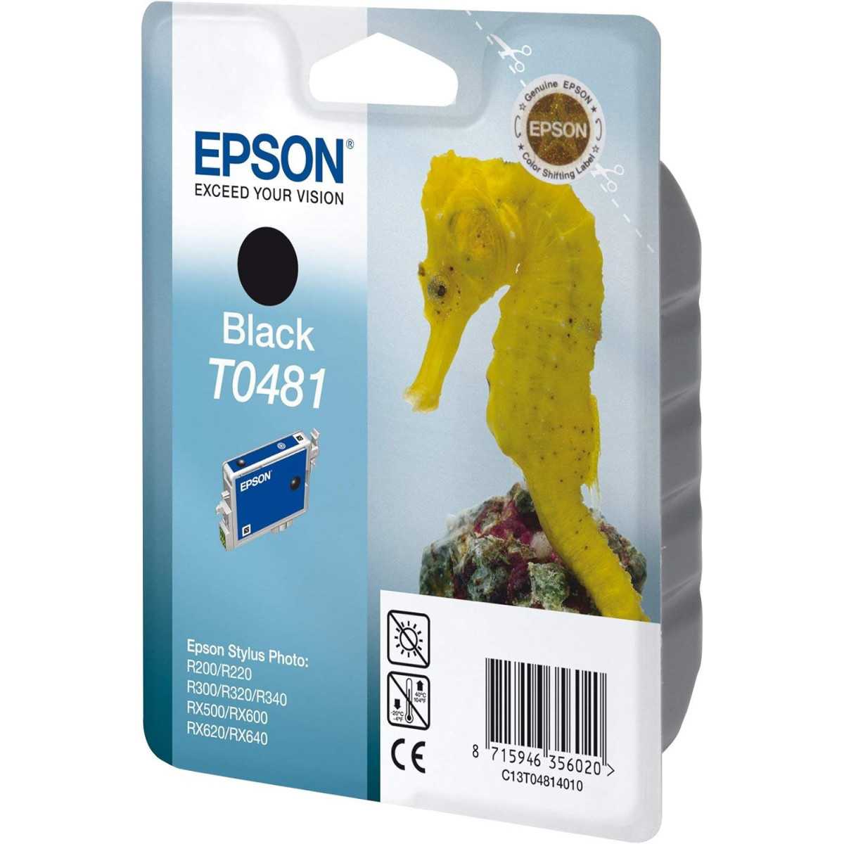 Epson T0481 Noir Hippocampe cartouche d'encre d'origine Epson T0481 Noir Hippocampe cartouche d'encre d'origine