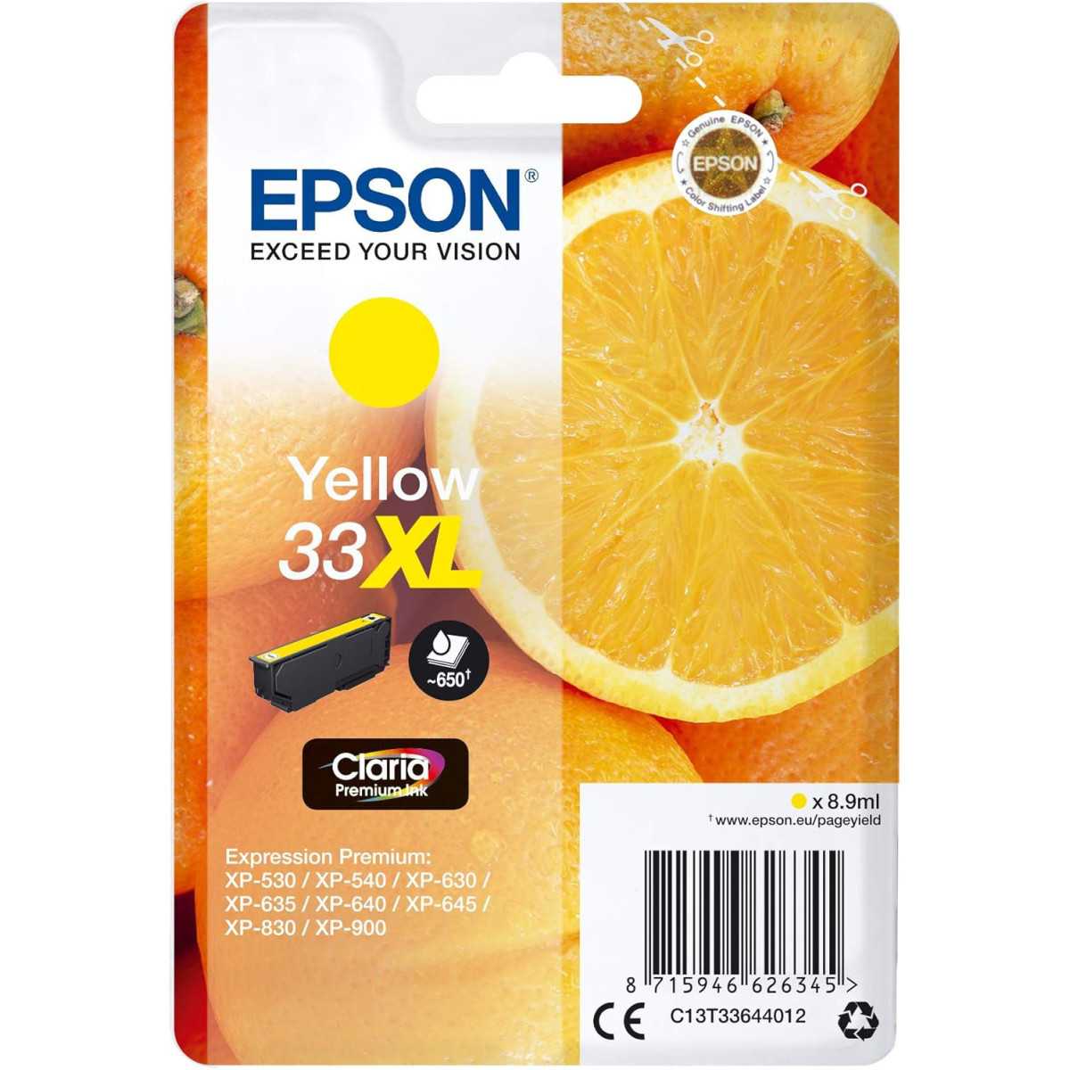 Epson 33XL Jaune cartouche d'encre d'origine Epson 33XL Jaune cartouche d'encre d'origine