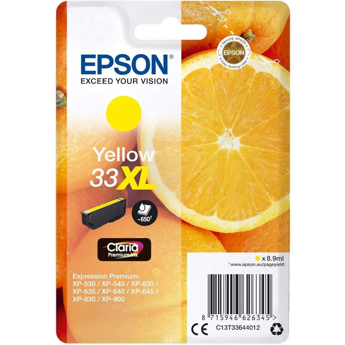 Epson 33XL Jaune cartouche d'encre d'origine Epson 33XL Jaune cartouche d'encre d'origine