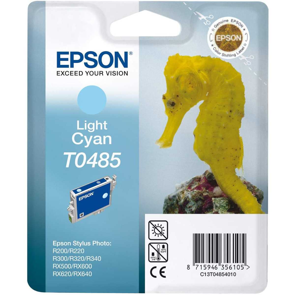 Epson T0485 Cyan clair Hippocampe cartouche d'encre d'origine Epson T0485 Cyan clair Hippocampe cartouche d'encre d'origine