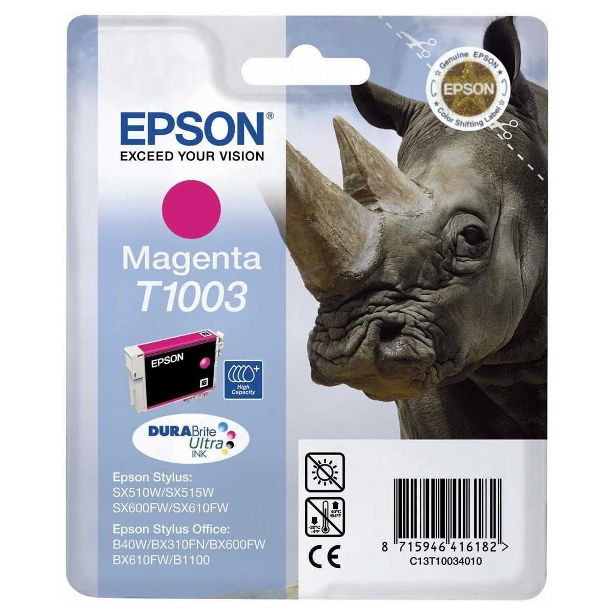 Epson T1003 Magenta Rhinocéros Cartouche d'encre d'origine moins chère Epson T1003 Magenta Rhinocéros Cartouche d'encre d'origine moins chère