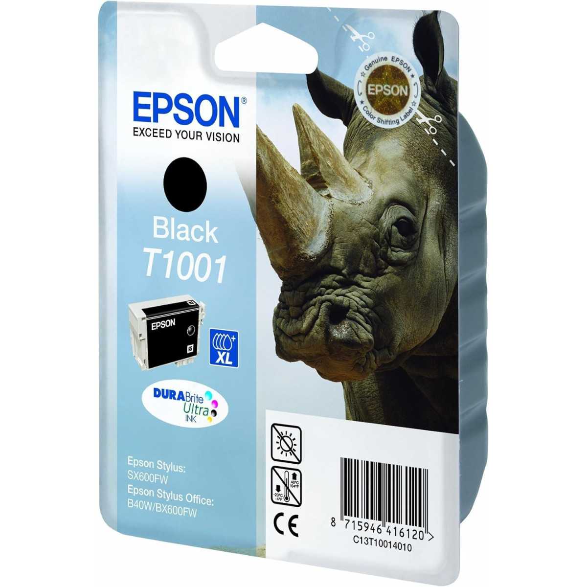 Epson T1001 Noir Rhinocéros Cartouche d'encre d'origine moins chère Epson T1001 Noir Rhinocéros Cartouche d'encre d'origine moins chère
