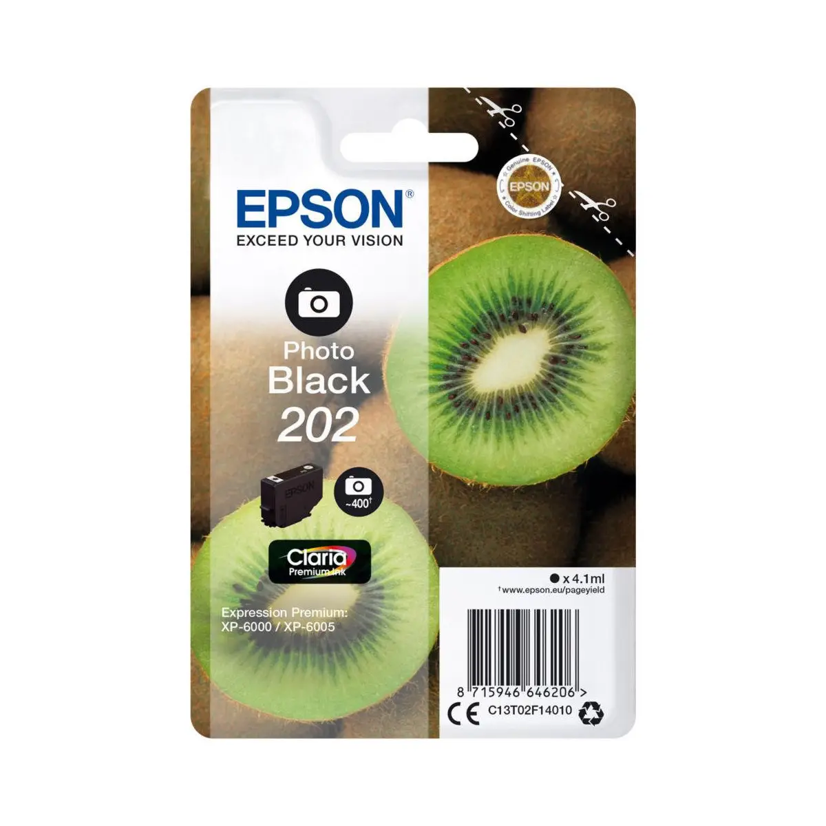 Epson 202 Photo noir Kiwi Cartouche d'encre d'origine