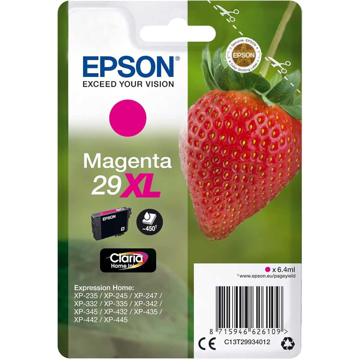 Epson 29XL Magenta Fraise cartouche d'encre d'origine Epson 29XL Magenta Fraise cartouche d'encre d'origine
