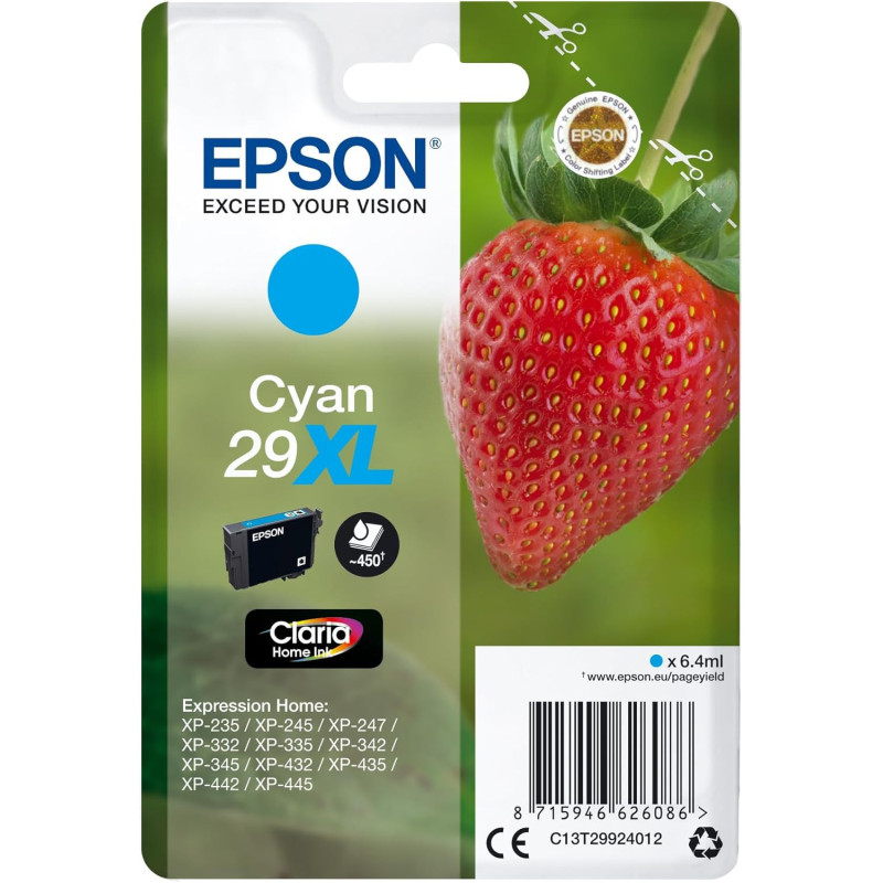 Epson 29XL Cyan Fraise cartouche d'encre d'origine