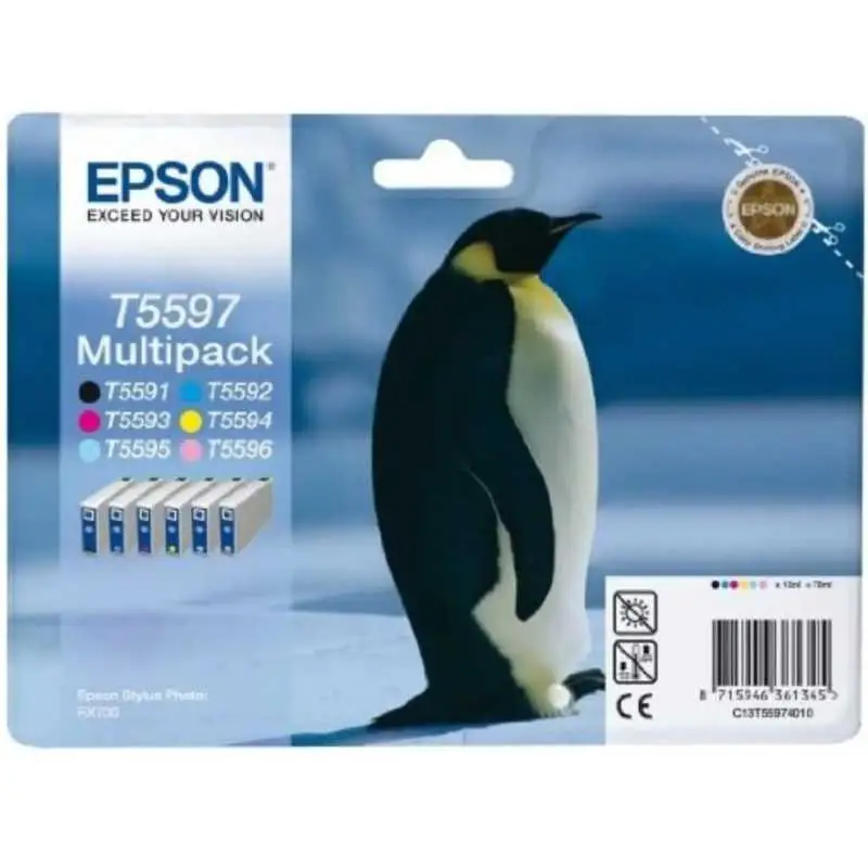 Epson T5597 Noir couleur Multipack de 8 Cartouches d'encre d'origine